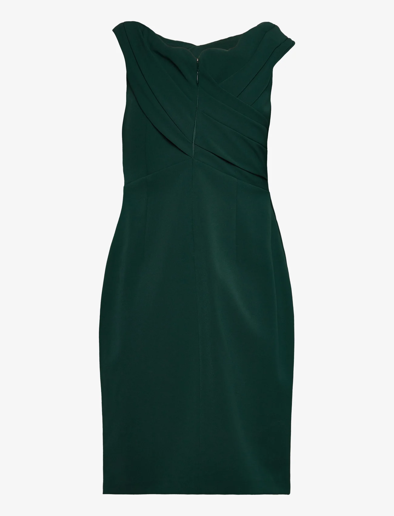 Lauren Ralph Lauren - Crepe Off-the-Shoulder Cocktail Dress - vakarėlių drabužiai išparduotuvių kainomis - season green - 1