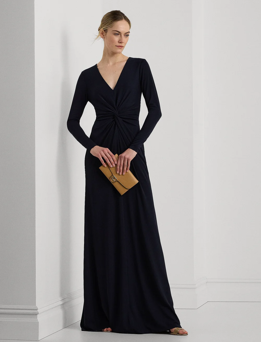 Lauren Ralph Lauren Twist front Stretch Jersey Gown Maxi dresses Boozt