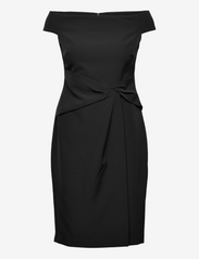 Crepe Off-the-Shoulder Dress - BLACK