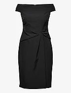 Crepe Off-the-Shoulder Dress - BLACK