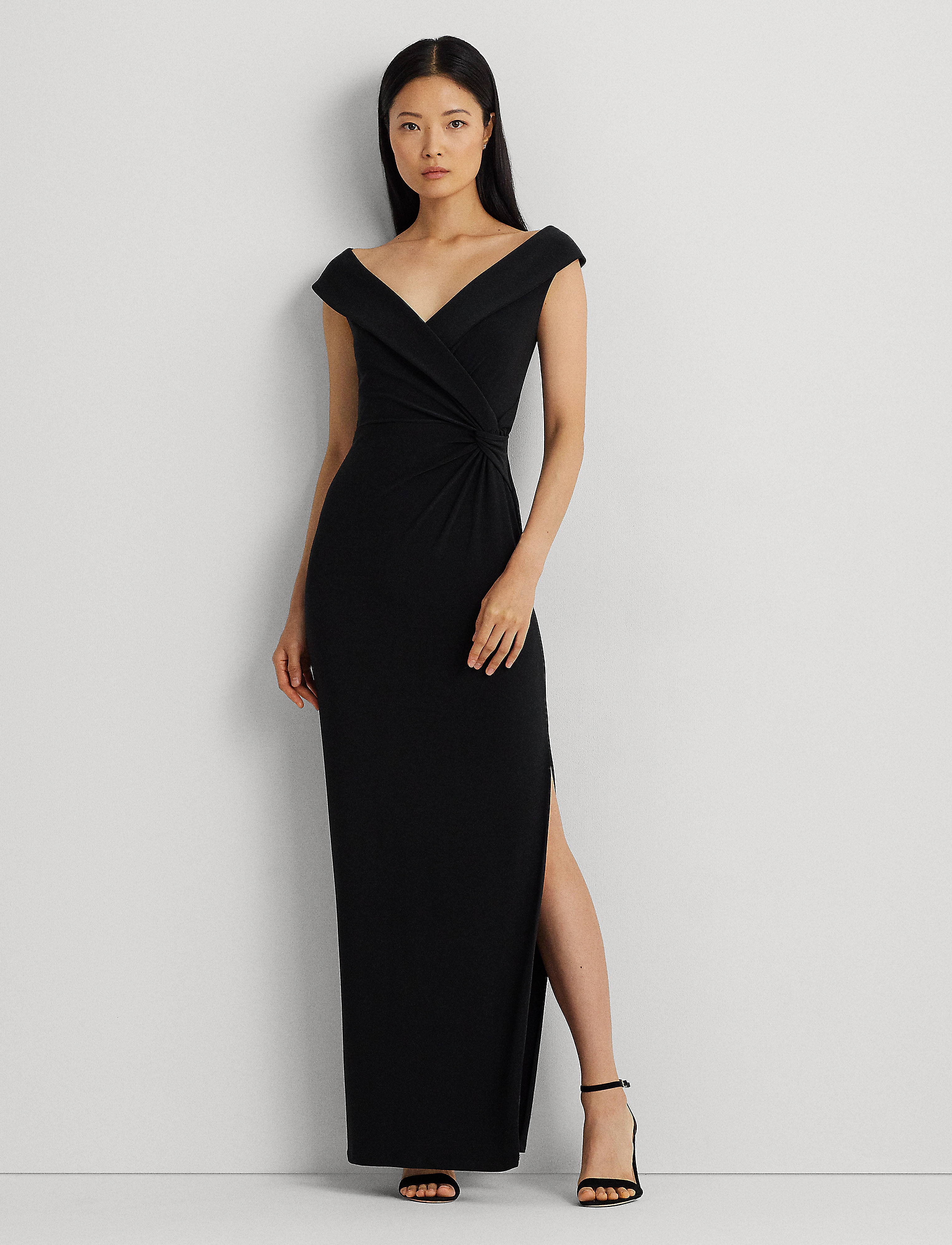 Lauren Ralph Lauren - Jersey Off-the-Shoulder Gown - robes de soirée - black - 0