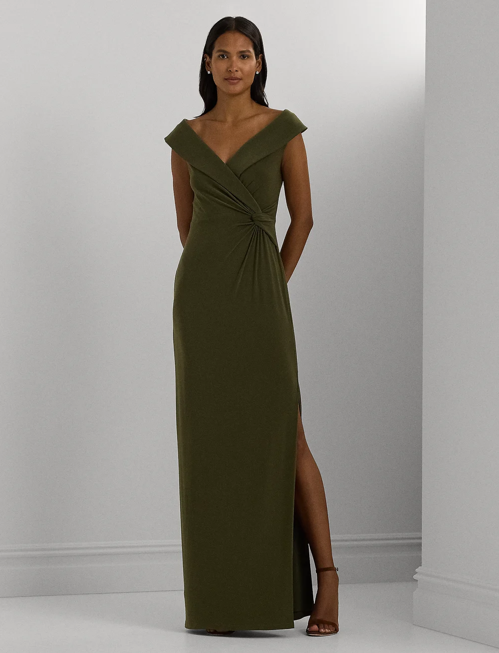 Lauren Ralph Lauren Jersey Off the shoulder Gown Maxi jurken Boozt