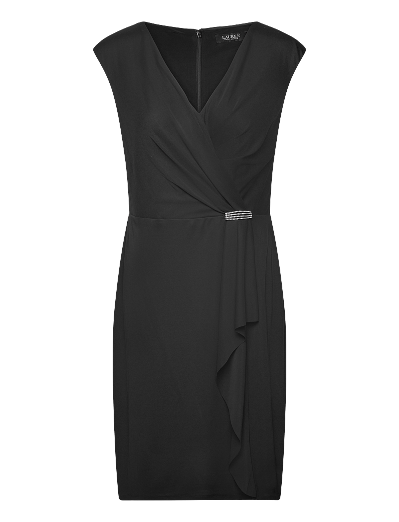 Lauren Ralph Lauren - Jersey Cap-Sleeve Cocktail Dress - cocktailkjoler - black - 0