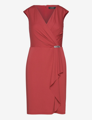 Jersey Cap-Sleeve Cocktail Dress - RED SUNSTONE
