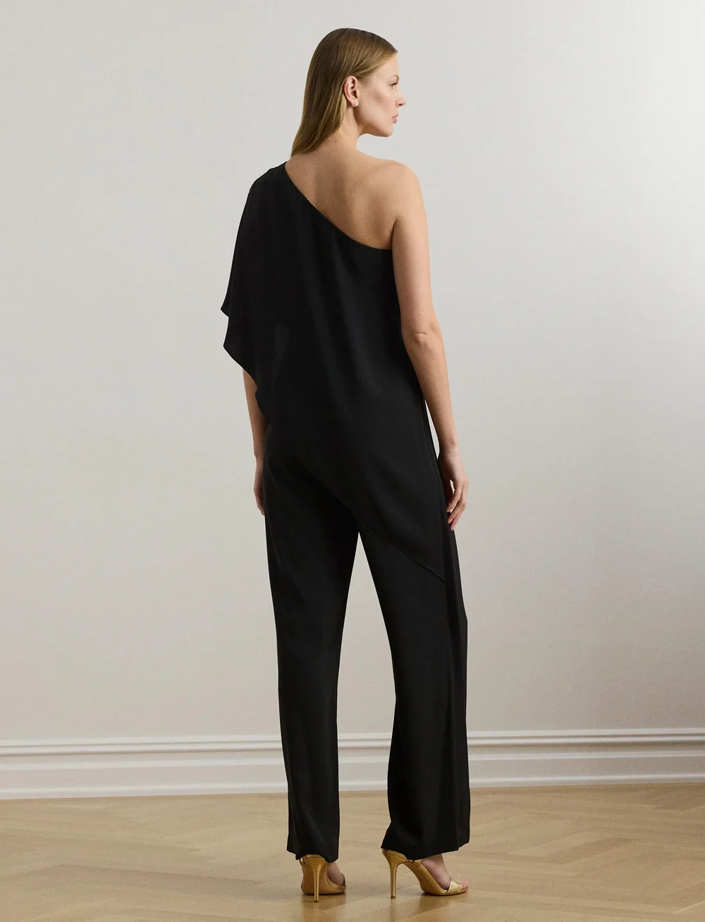 Lauren Ralph Lauren - Cape Georgette One-Shoulder Jumpsuit - kleidung - black - 2