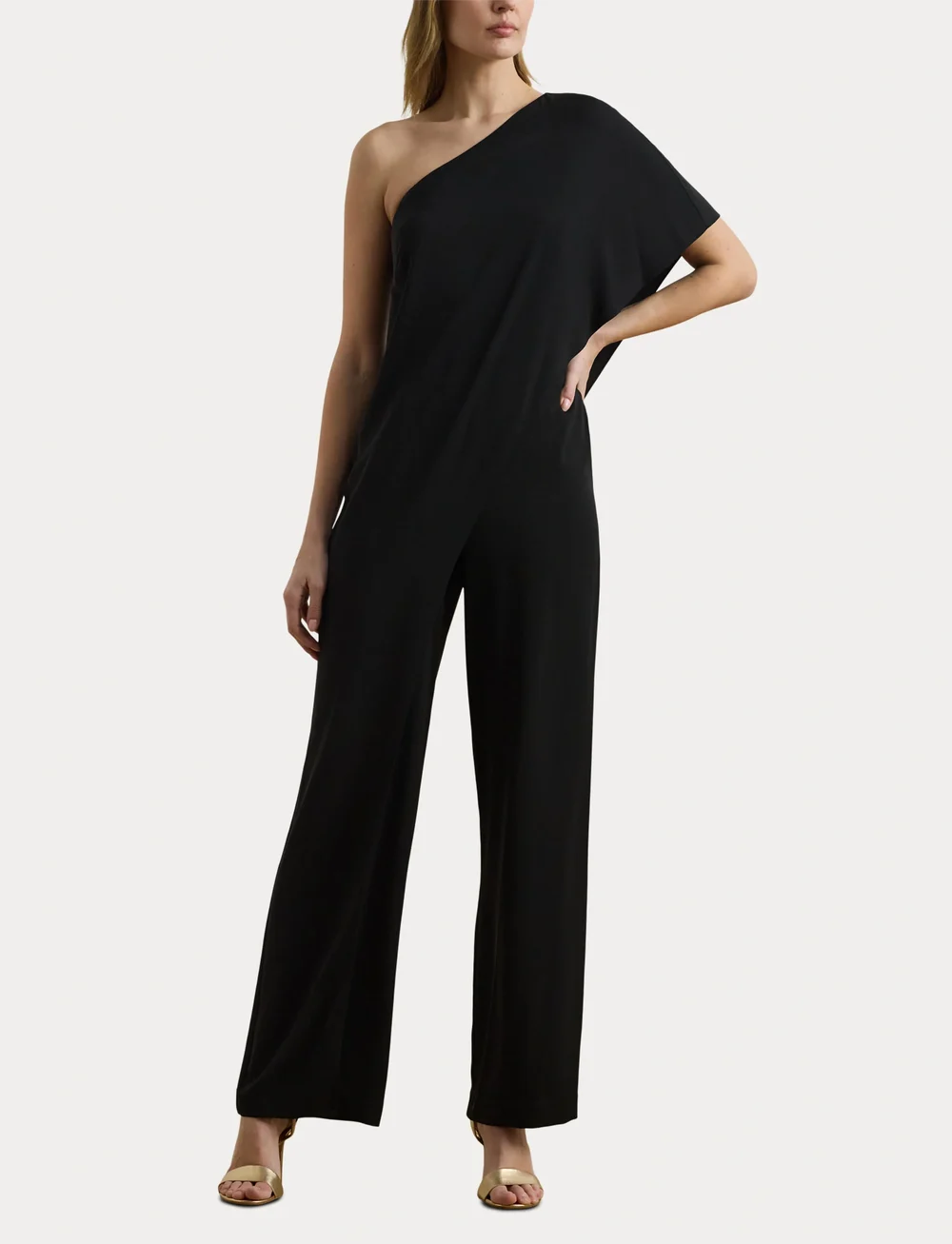 Lauren Ralph Lauren - Cape Georgette One-Shoulder Jumpsuit - kleidung - black - 4