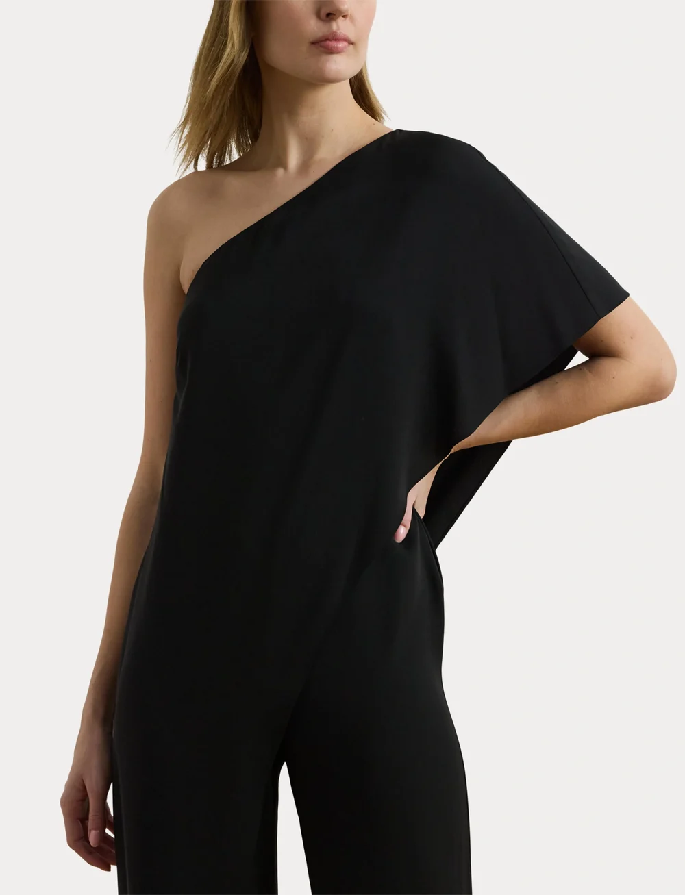 Lauren Ralph Lauren - Cape Georgette One-Shoulder Jumpsuit - kleidung - black - 5