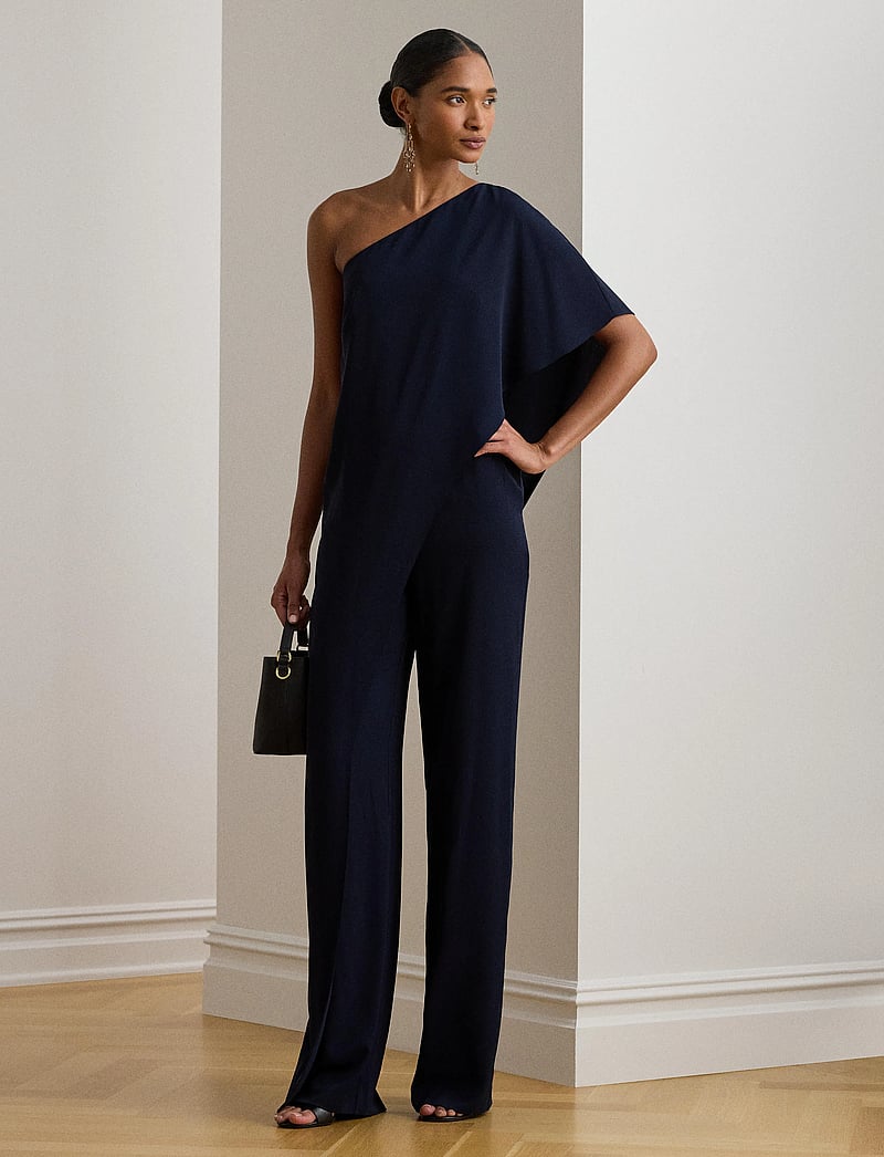 Lauren Ralph Lauren - Cape Georgette One-Shoulder Jumpsuit - rõivad - lighthouse navy - 3