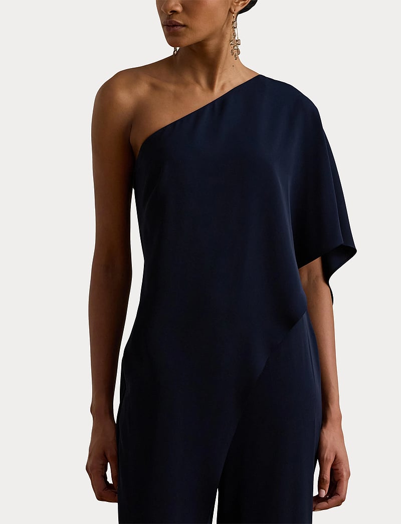 Lauren Ralph Lauren - Cape Georgette One-Shoulder Jumpsuit - rõivad - lighthouse navy - 5