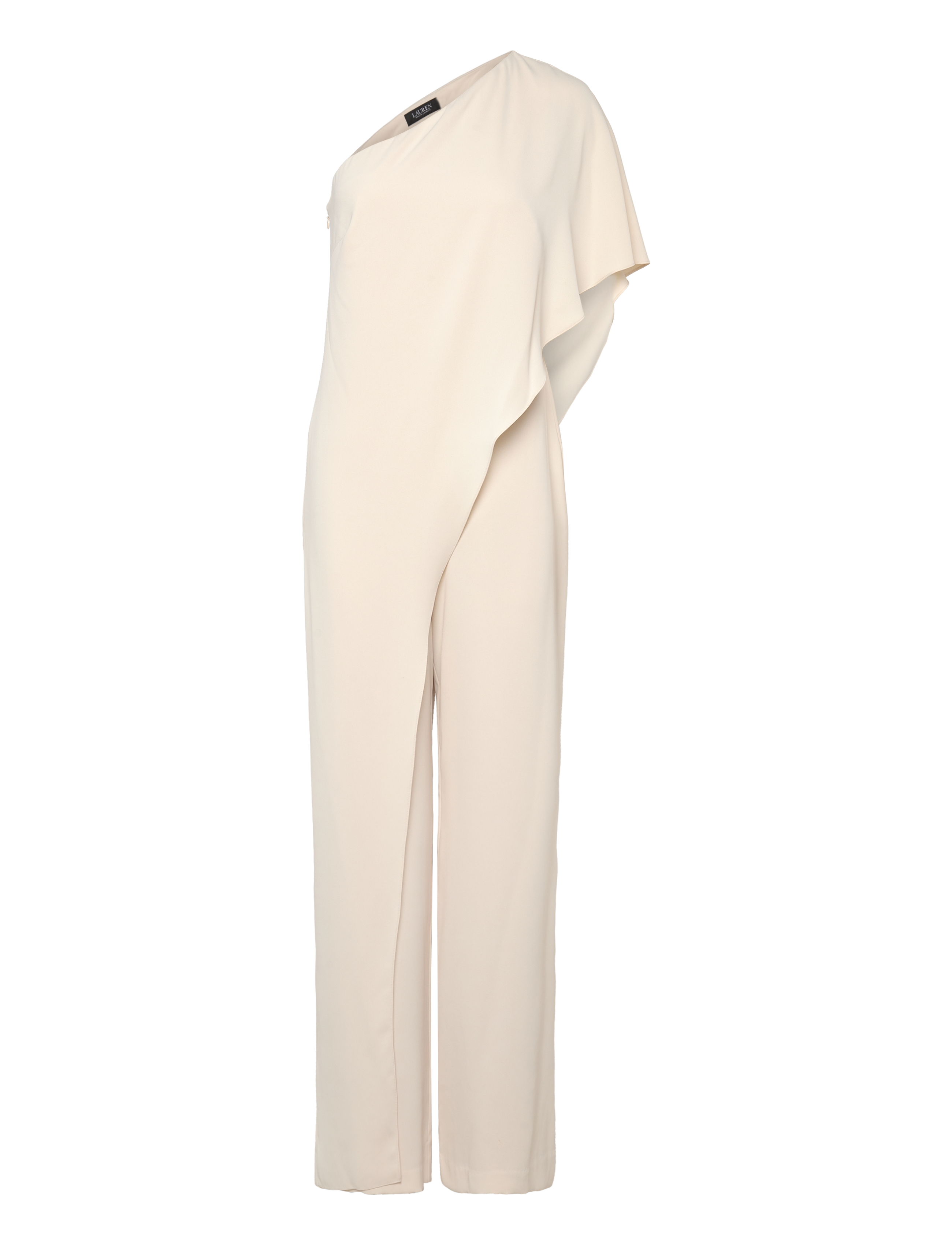 Lauren Ralph Lauren Cape Georgette One-Shoulder Jumpsuit - Clothing - MASCARPONE CREAM / beige