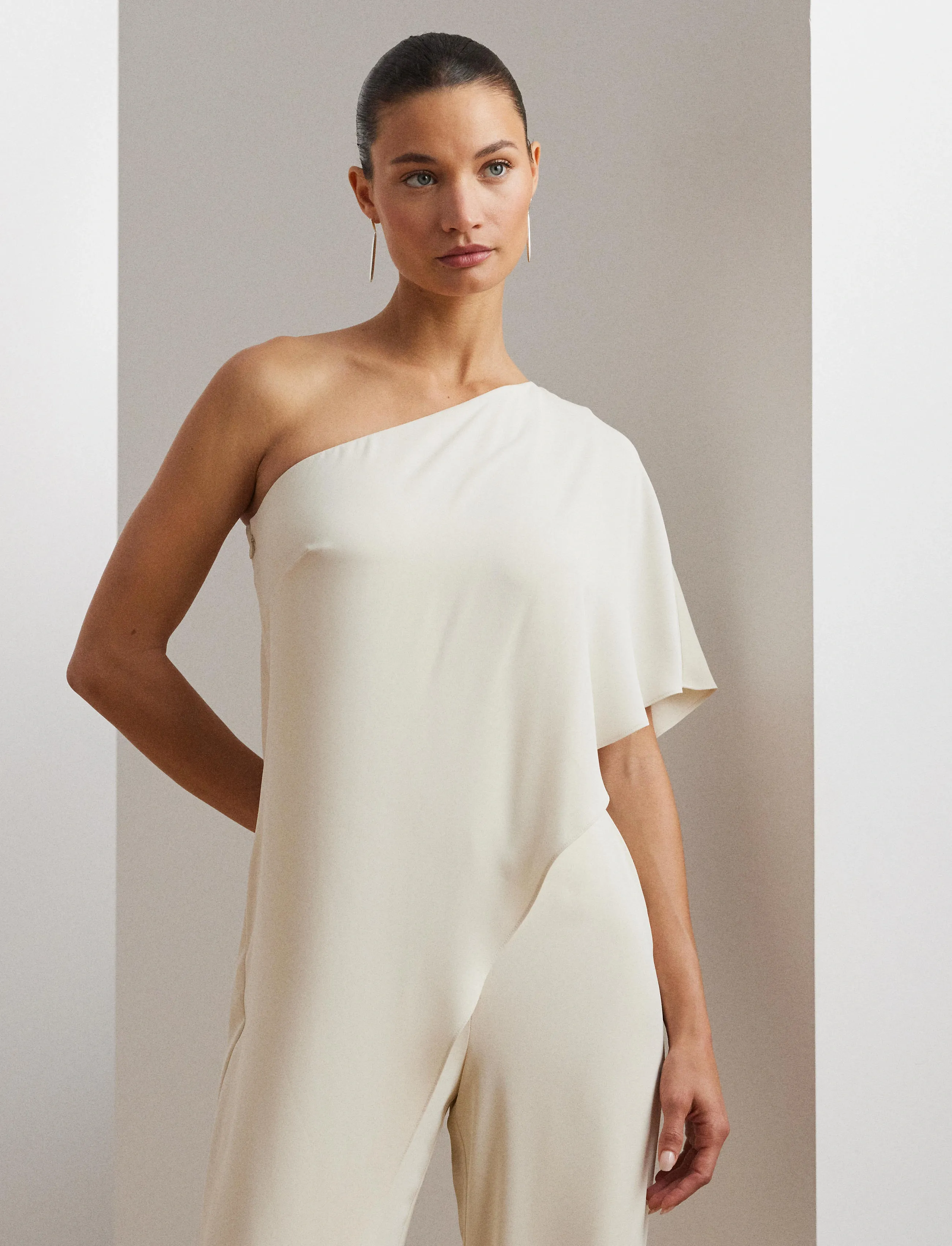 Lauren Ralph Lauren SILKY GGT 154-JUMPSUIT - Lauren Ralph Lauren - MASCARPONE CREAM / beige