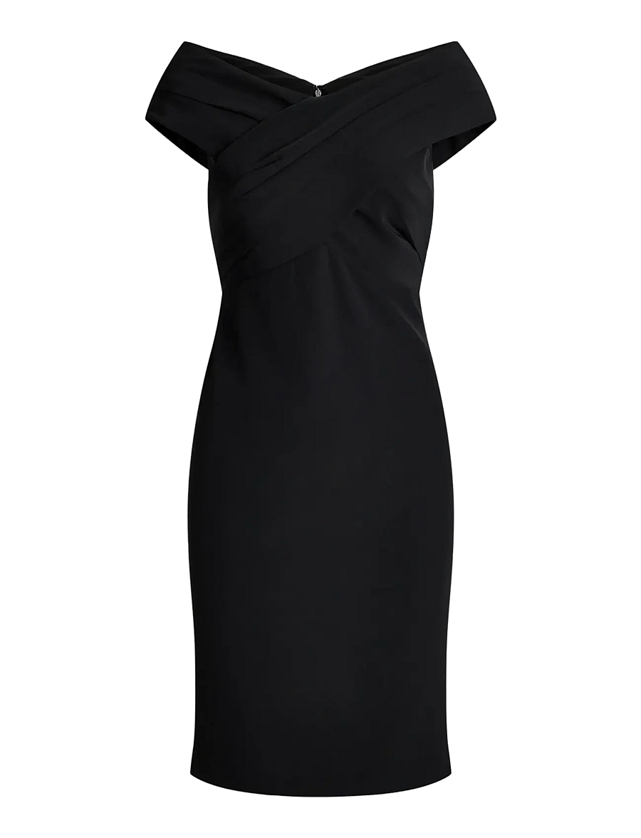 Lauren Ralph Lauren - Crepe Off-the-Shoulder Cocktail Dress - robes de cocktail - black - 1