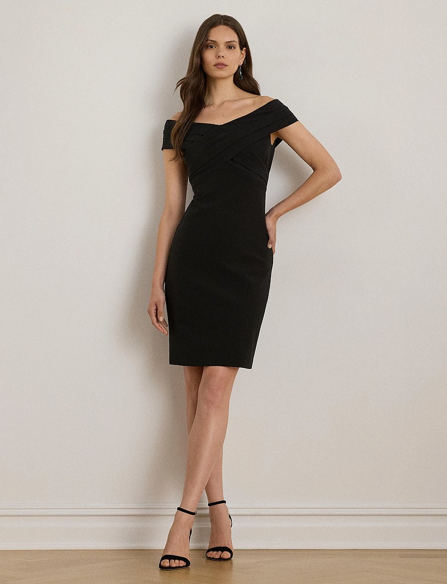 Lauren Ralph Lauren - Crepe Off-the-Shoulder Cocktail Dress - robes de cocktail - black - 3