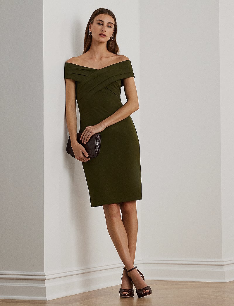 Lauren Ralph Lauren - Crepe Off-the-Shoulder Cocktail Dress - cocktailkleider - botanic green - 0