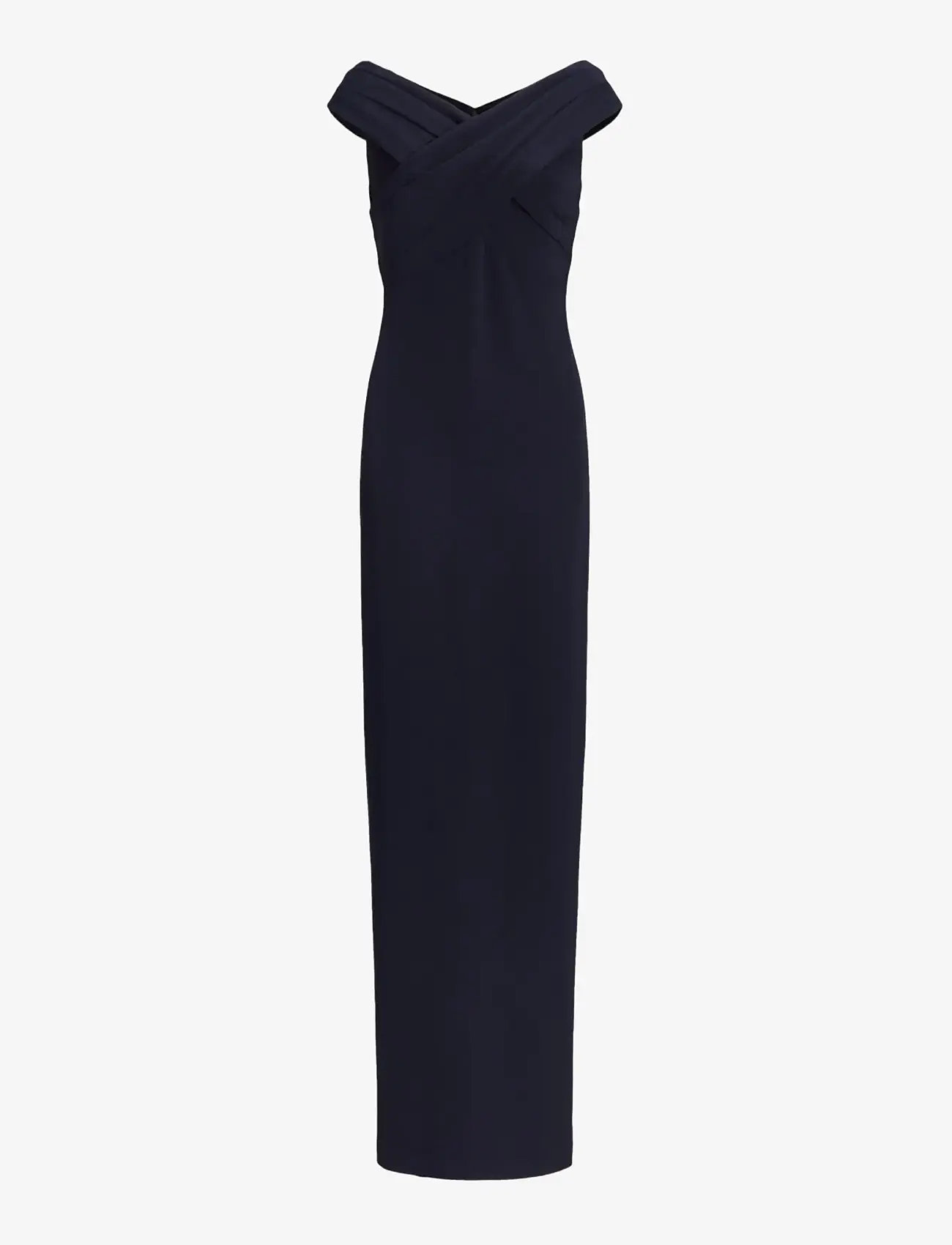 Lauren Ralph Lauren - Crepe Off-the-Shoulder Gown - aftenkjoler - lighthouse navy - 1