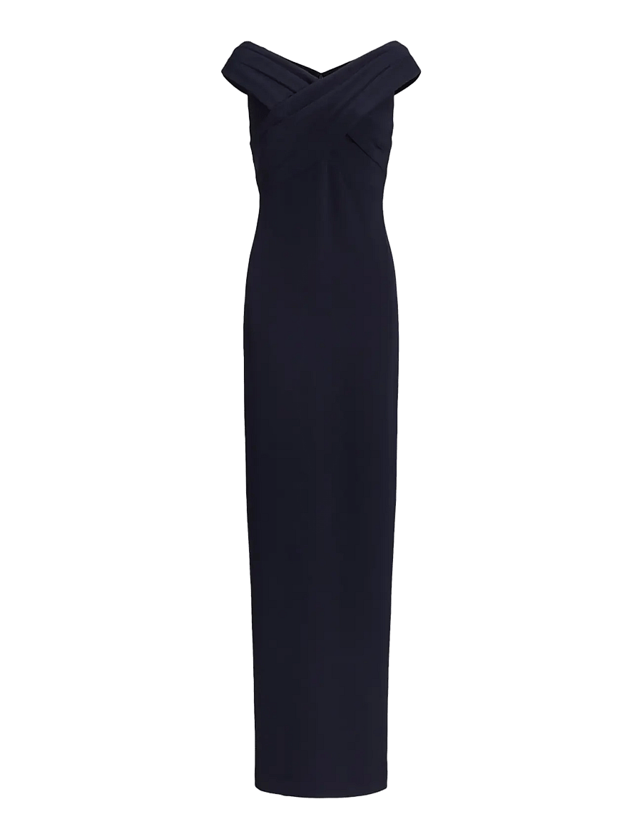 Lauren Ralph Lauren - PLSHD CREPE-GOWN - aftonklänningar - lighthouse navy - 1