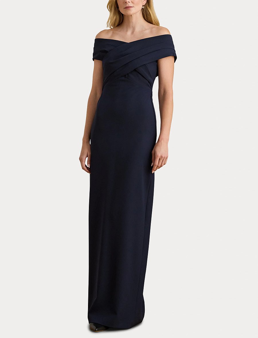 Lauren Ralph Lauren - PLSHD CREPE-GOWN - aftonklänningar - lighthouse navy - 4