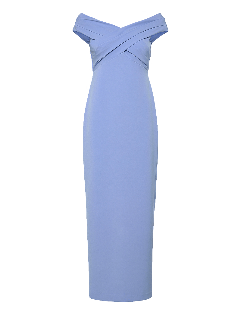 Lauren Ralph Lauren - Crepe Off-the-Shoulder Gown - aftonklänningar - sky blue - 0