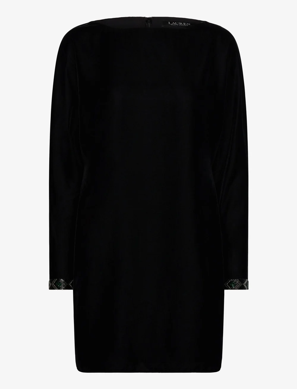 Lauren Ralph Lauren - Beaded-Trim Velvet Cocktail Dress - cocktailkjoler - black velvet - 0