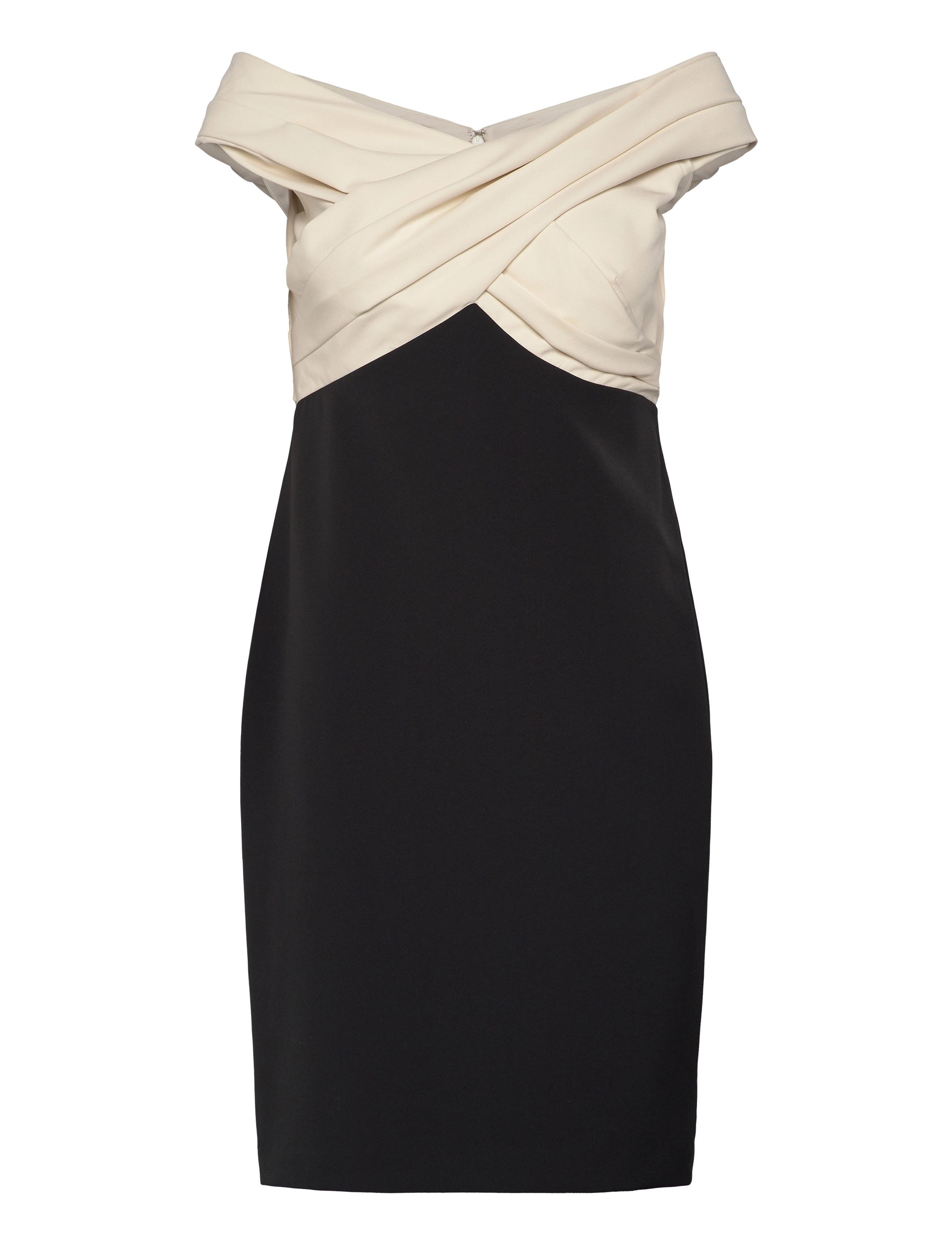Lauren Ralph Two-Tone Off-The-Shoulder Cocktail Dress, 46, Dresses, Schwarz - Short Frauen