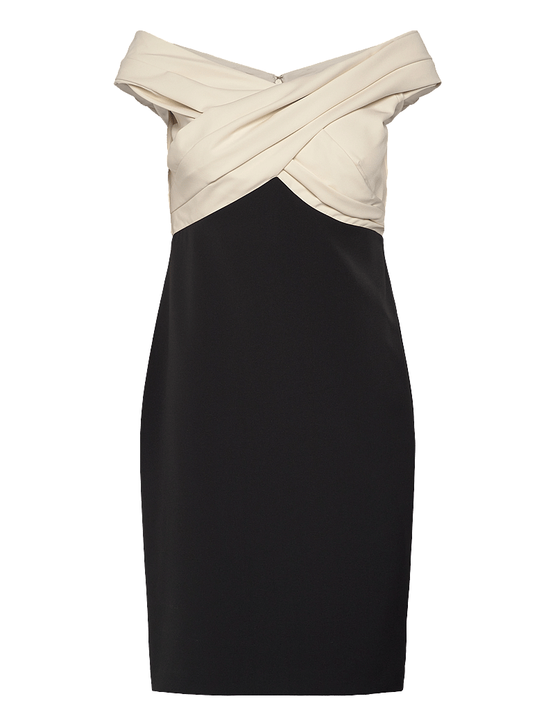 Lauren Ralph Lauren - Two-Tone Off-the-Shoulder Cocktail Dress - cocktailkleider - black/mascarpone - 0