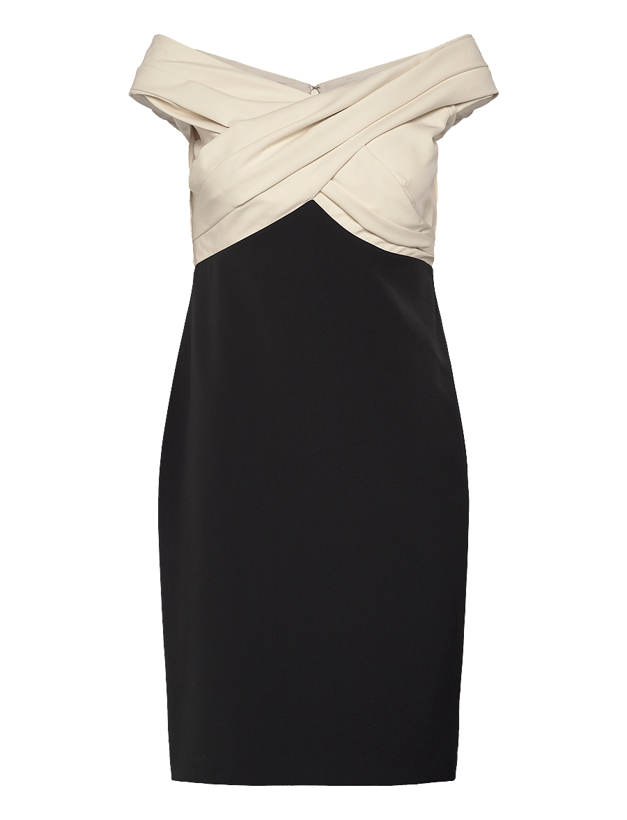 Lauren Ralph Lauren - Two-Tone Off-the-Shoulder Cocktail Dress - black/mascarpone - 0