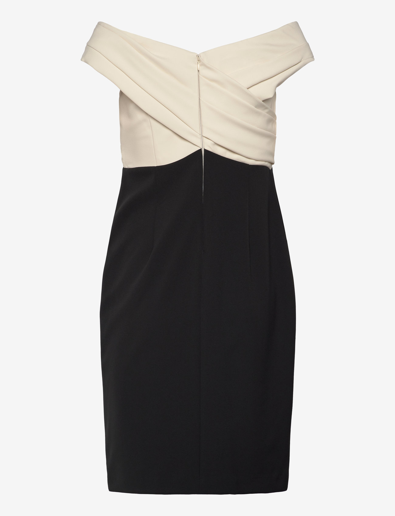 Lauren Ralph Lauren - Two-Tone Off-the-Shoulder Cocktail Dress - cocktailkleider - black/mascarpone - 1