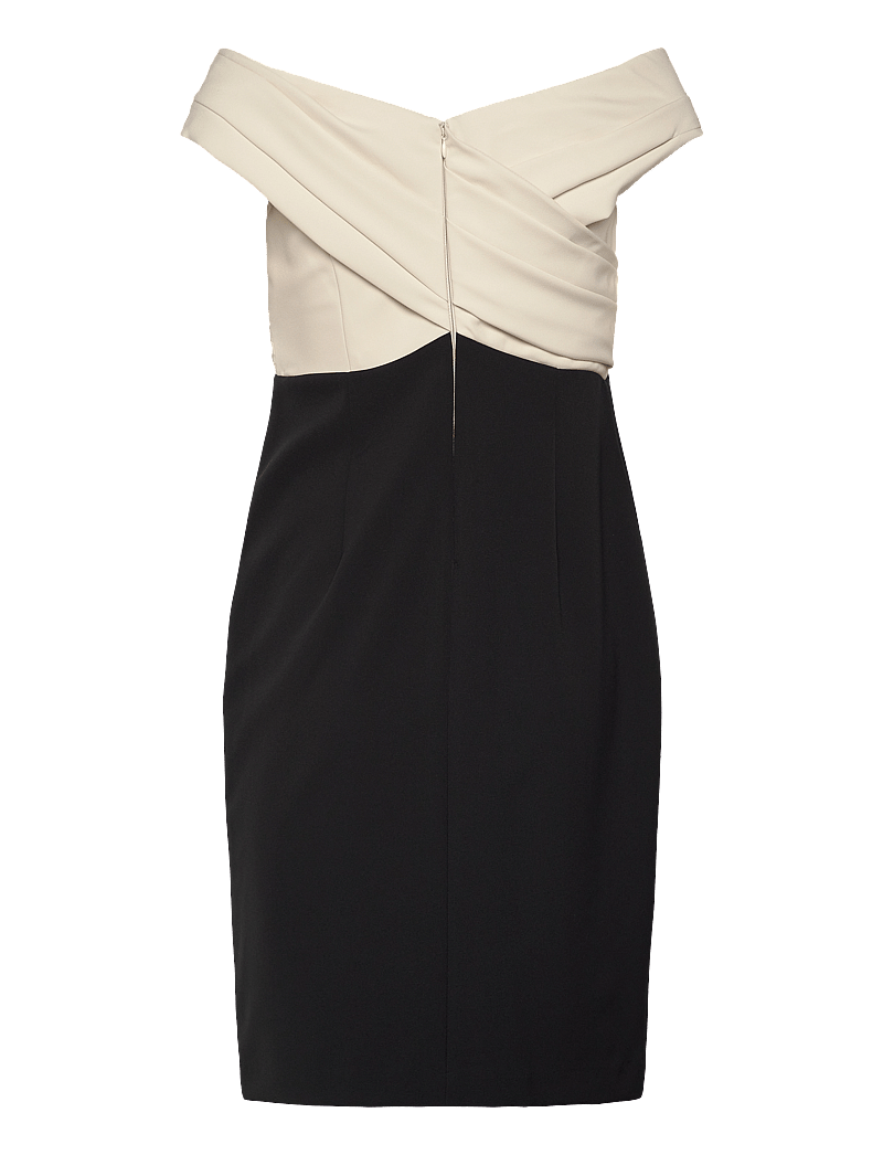 Lauren Ralph Lauren - Two-Tone Off-the-Shoulder Cocktail Dress - cocktailkleider - black/mascarpone - 1