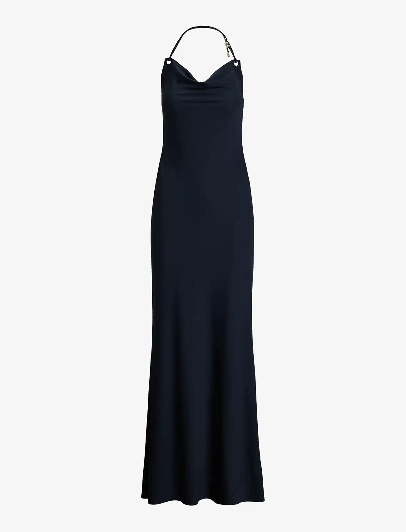 Lauren Ralph Lauren - Jersey Cowlneck Halter Gown - evening dresses - shadow navy - 1