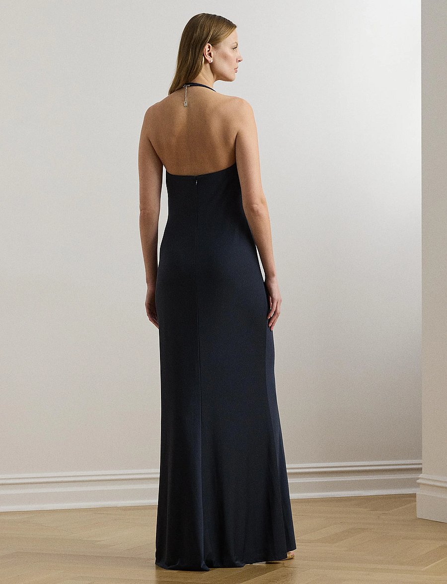 Lauren Ralph Lauren - Jersey Cowlneck Halter Gown - abendkleider - shadow navy - 2
