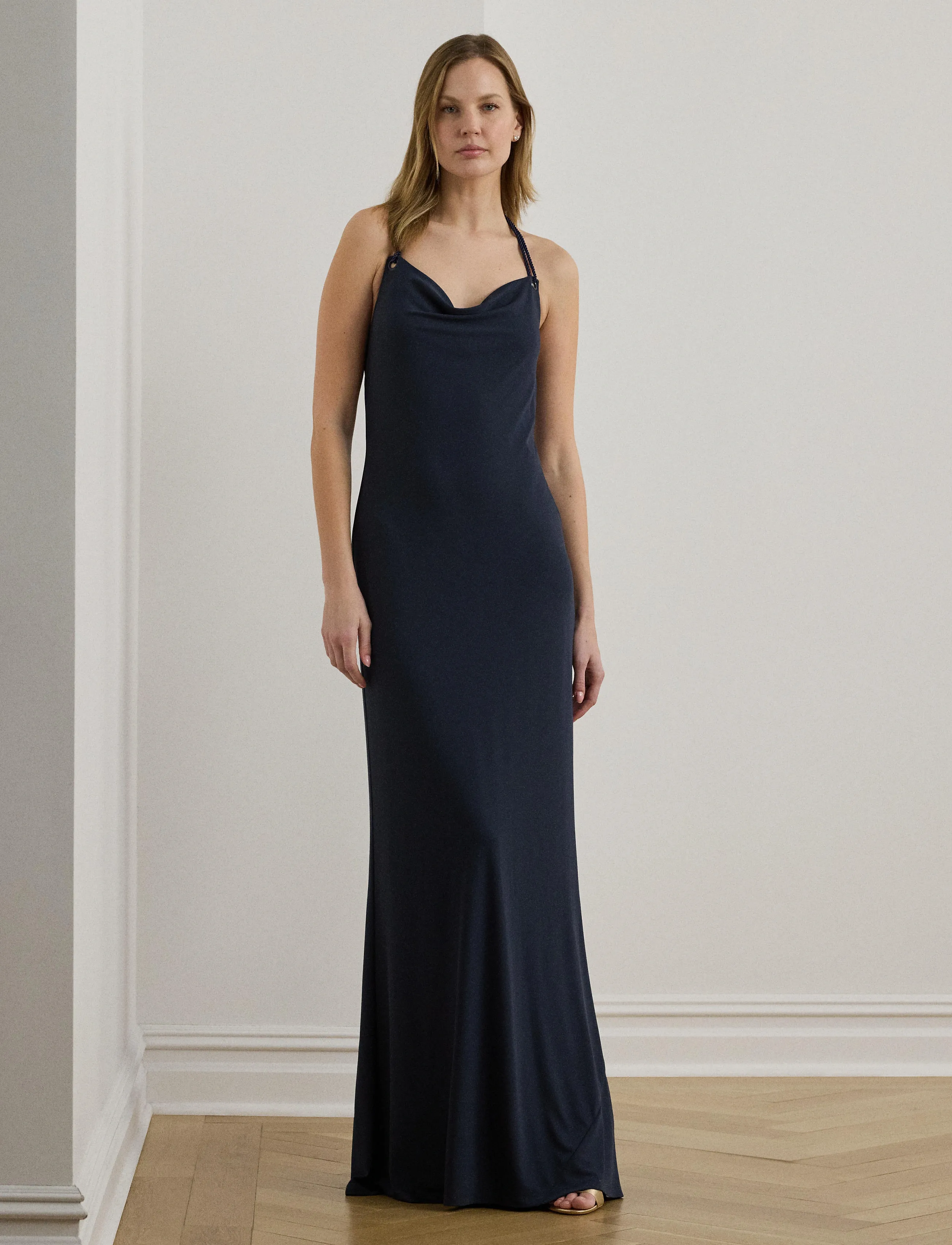 Lauren Ralph Lauren - Jersey Cowlneck Halter Gown - avondjurken - shadow navy - 3