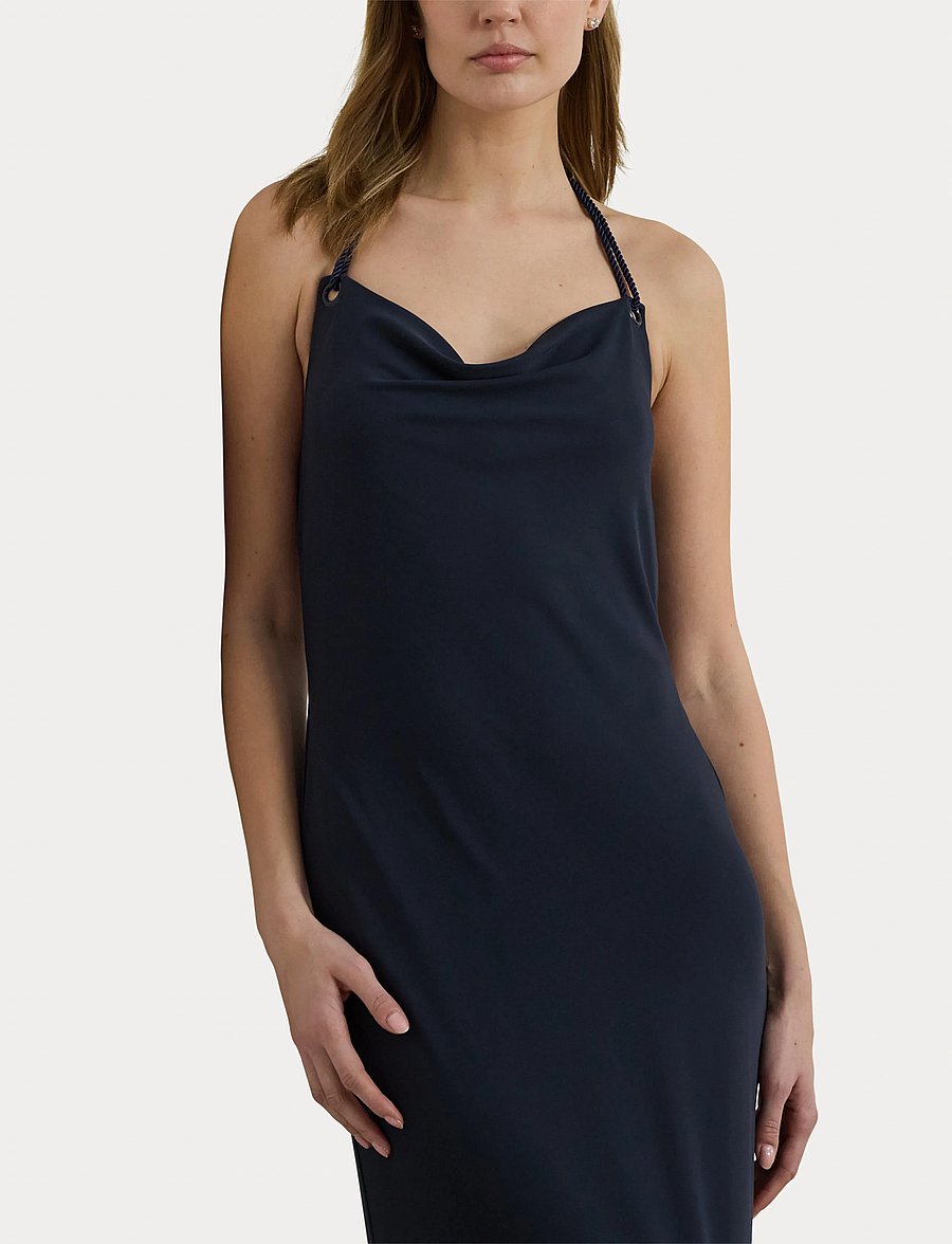 Lauren Ralph Lauren - Jersey Cowlneck Halter Gown - abendkleider - shadow navy - 5