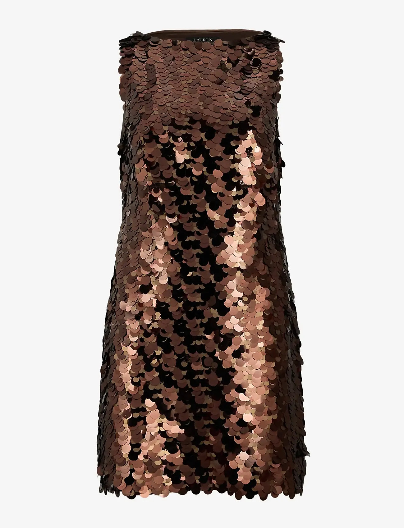 Lauren Ralph Lauren - Sequined Shift Cocktail Dress - sequin dresses - chocolate multi - 1