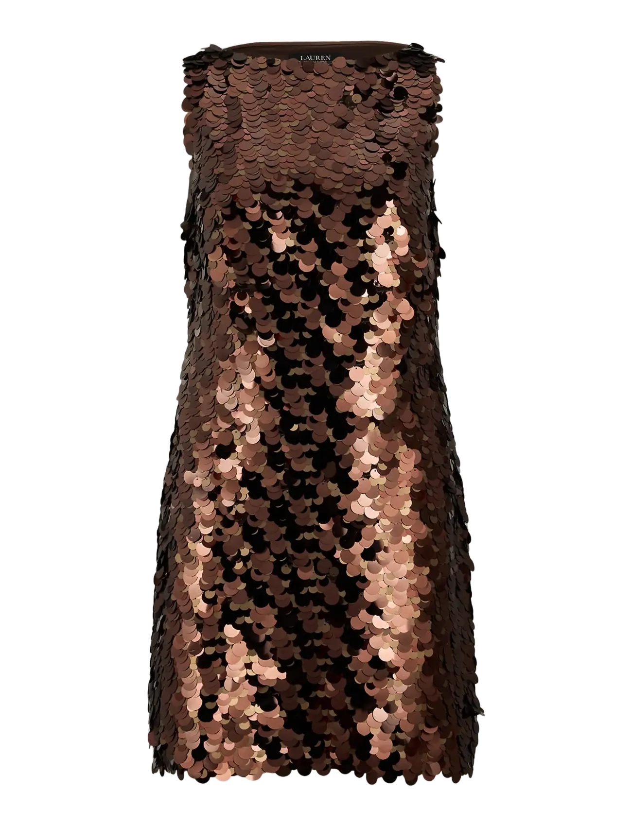 Lauren Ralph Lauren Sequined Shift Cocktail Dress - Ralph Lauren - CHOCOLATE MULTI / brown