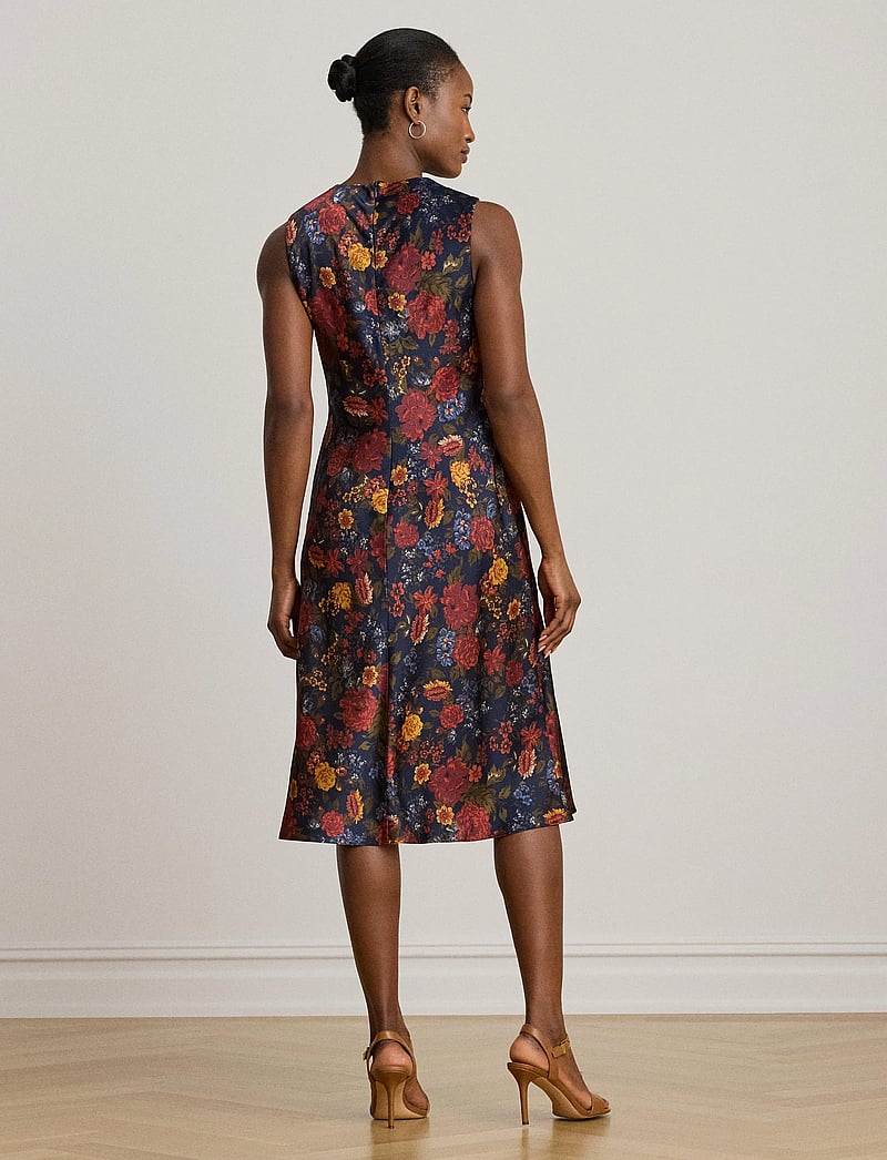 Lauren Ralph Lauren - Floral Pleated Charmeuse Cocktail Dress - cocktailkjoler - navy multi - 2