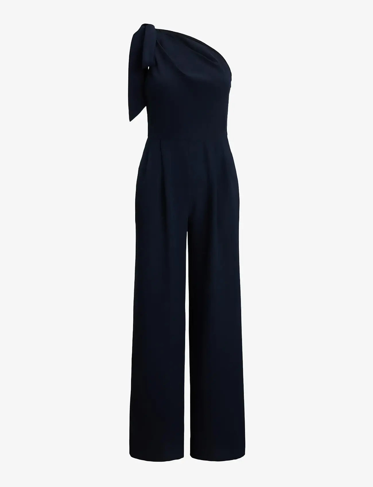 Lauren Ralph Lauren - Bow-Trim Crepe One-Shoulder Jumpsuit - clothing - lauren navy - 1