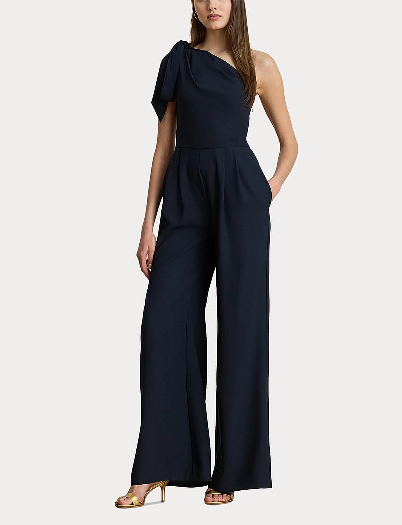 Lauren Ralph Lauren - Bow-Trim Crepe One-Shoulder Jumpsuit - pükskostüümid - lauren navy - 4