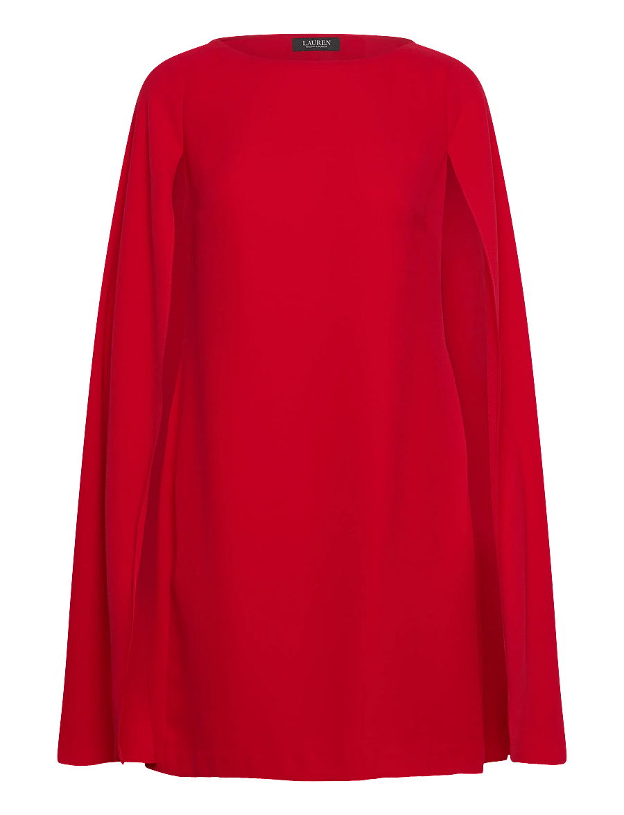 Lauren Ralph Lauren - Cape Georgette Cocktail Dress - juhlamekot - cruise red - 1