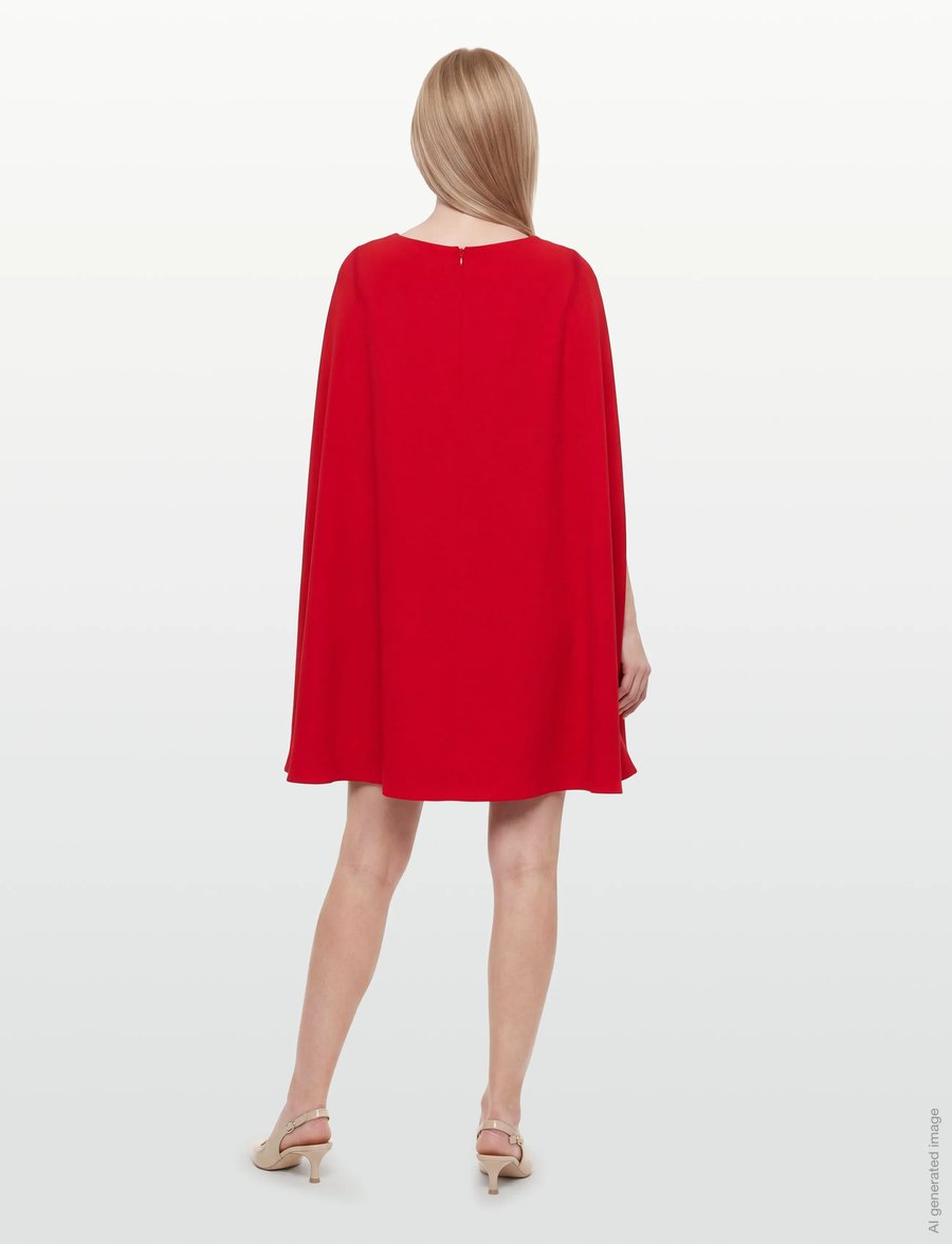 Lauren Ralph Lauren - Cape Georgette Cocktail Dress - juhlamekot - cruise red - 4