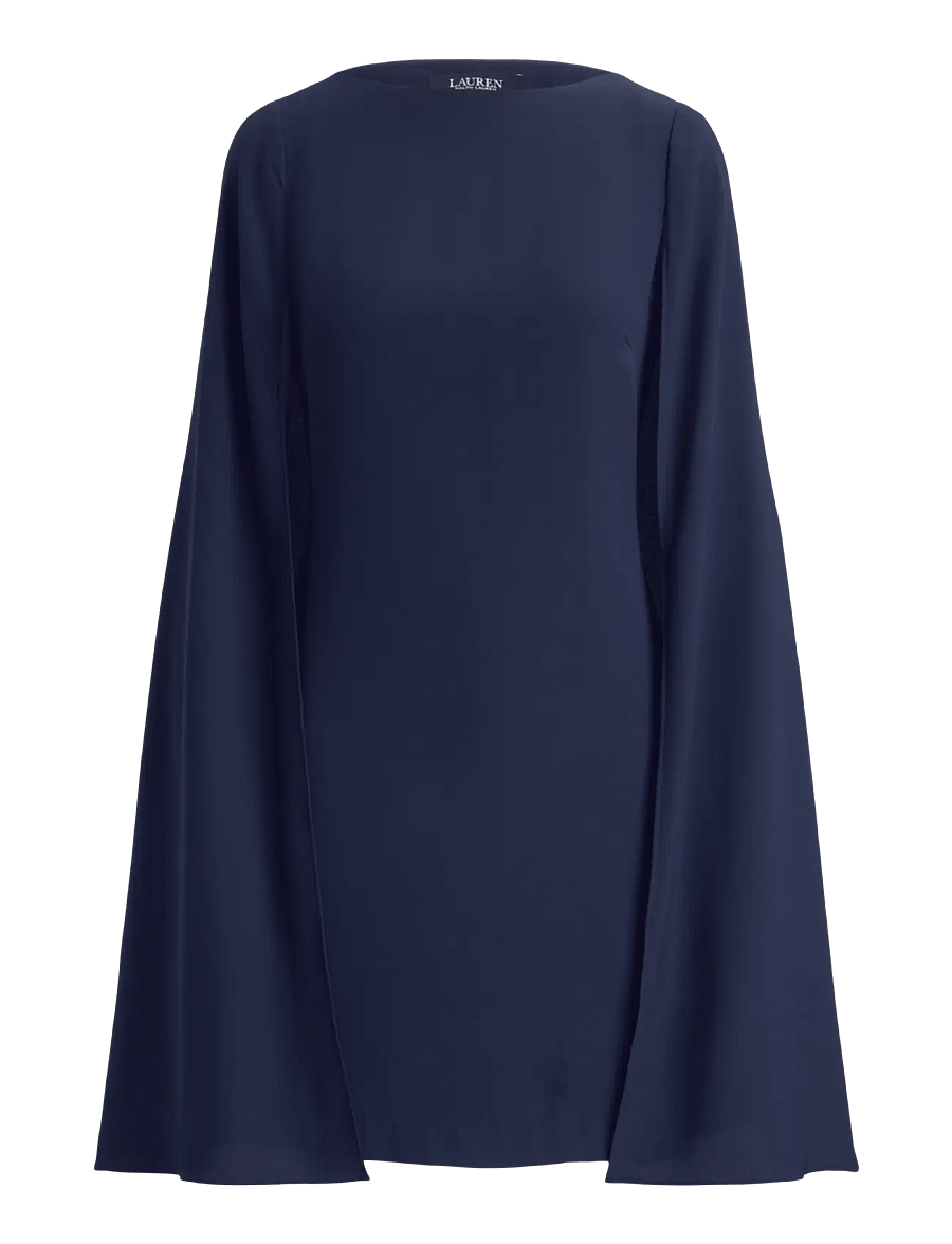 Lauren Ralph Lauren - Cape Georgette Cocktail Dress - partykleider - lauren navy - 1