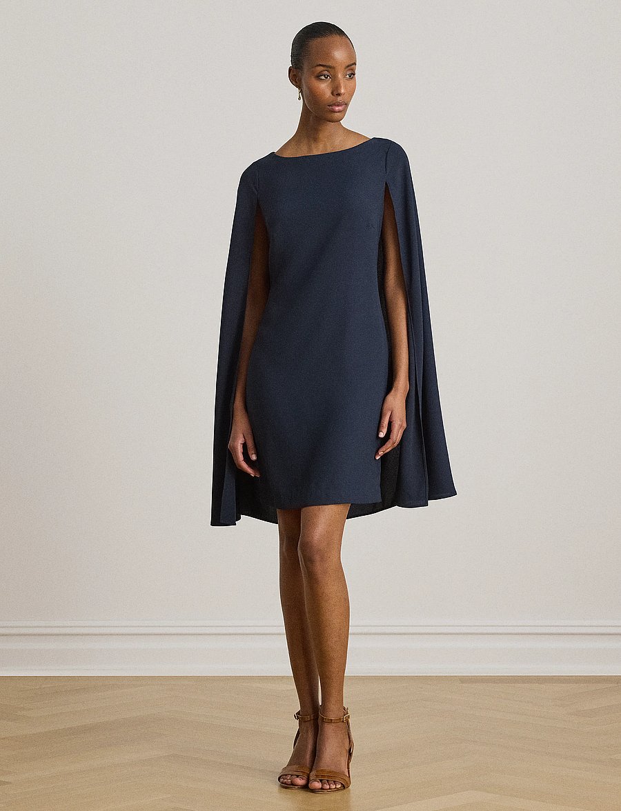 Lauren Ralph Lauren - Cape Georgette Cocktail Dress - partykleider - lauren navy - 0
