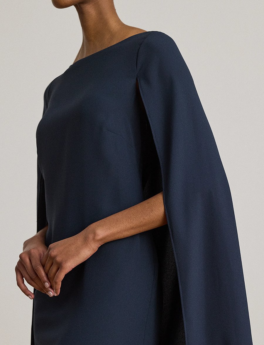 Lauren Ralph Lauren - Cape Georgette Cocktail Dress - partykleider - lauren navy - 5