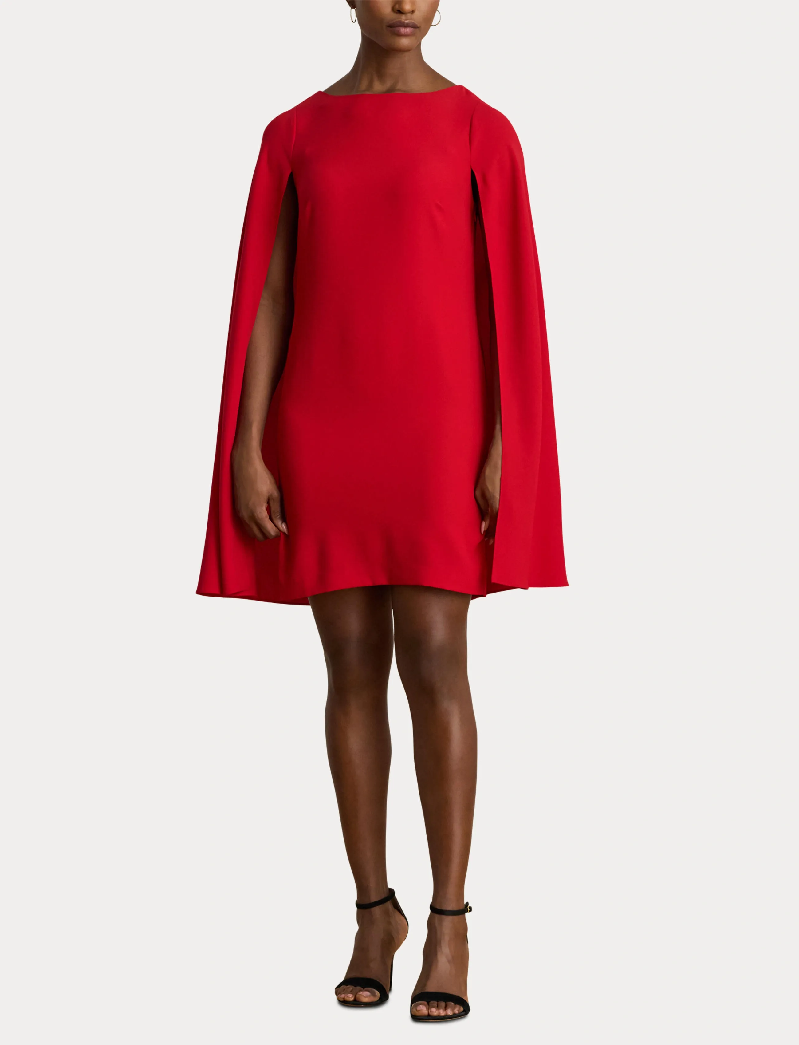 Lauren Ralph Lauren - Cape Georgette Cocktail Dress - robes de fête - ralph red - 4