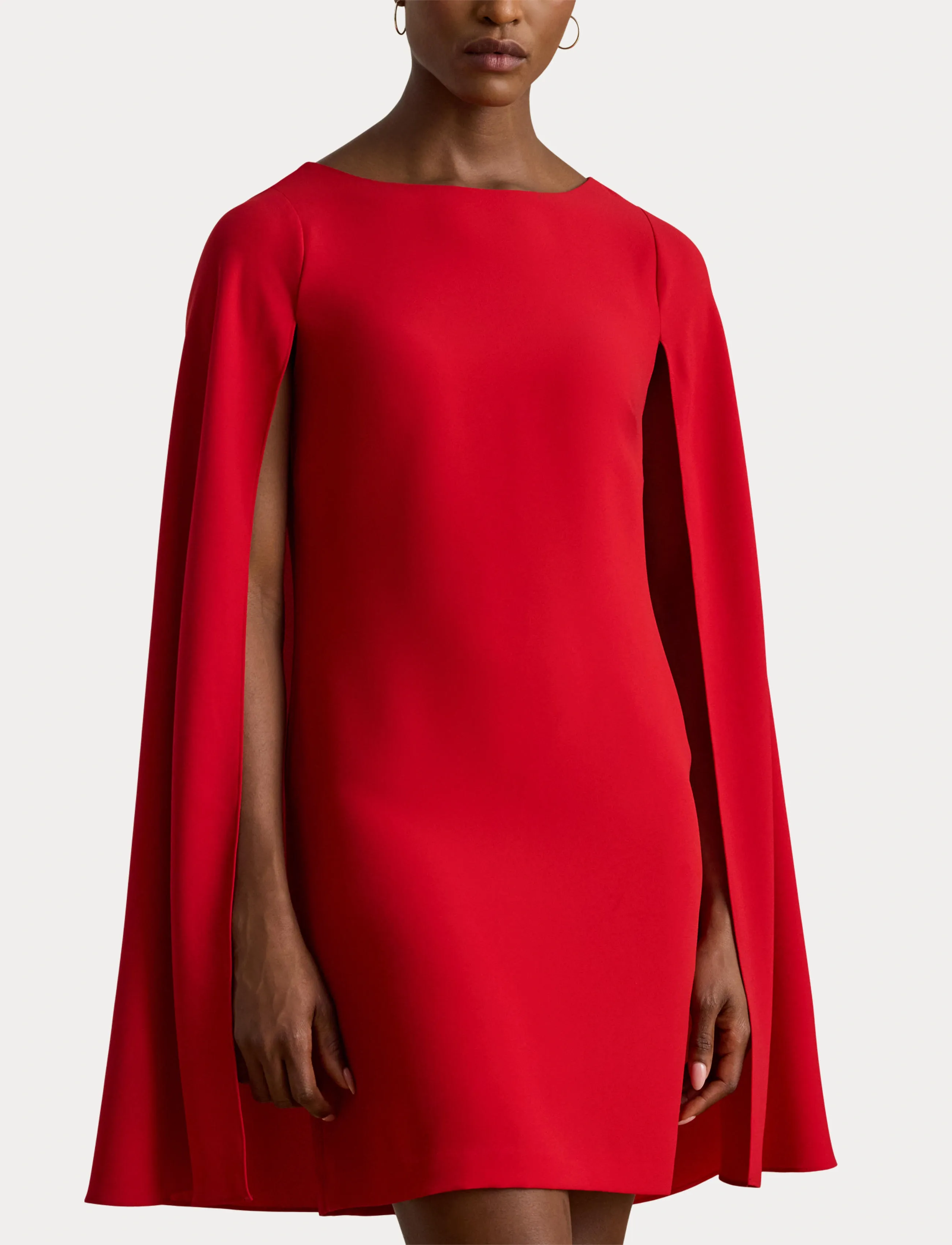 Lauren Ralph Lauren - Cape Georgette Cocktail Dress - robes de fête - ralph red - 5
