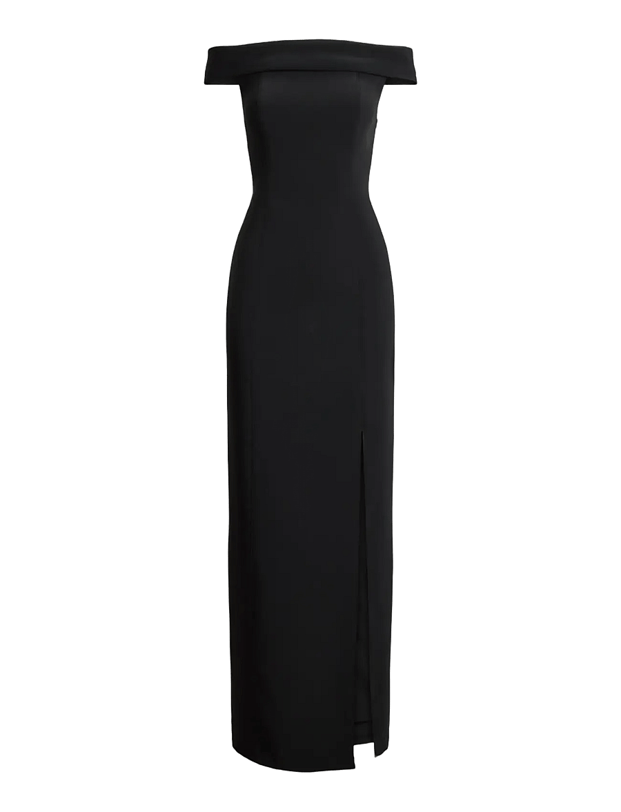 Lauren Ralph Lauren - STRTCH MODERN CREPE-GOWN - iltapuvut - black - 1