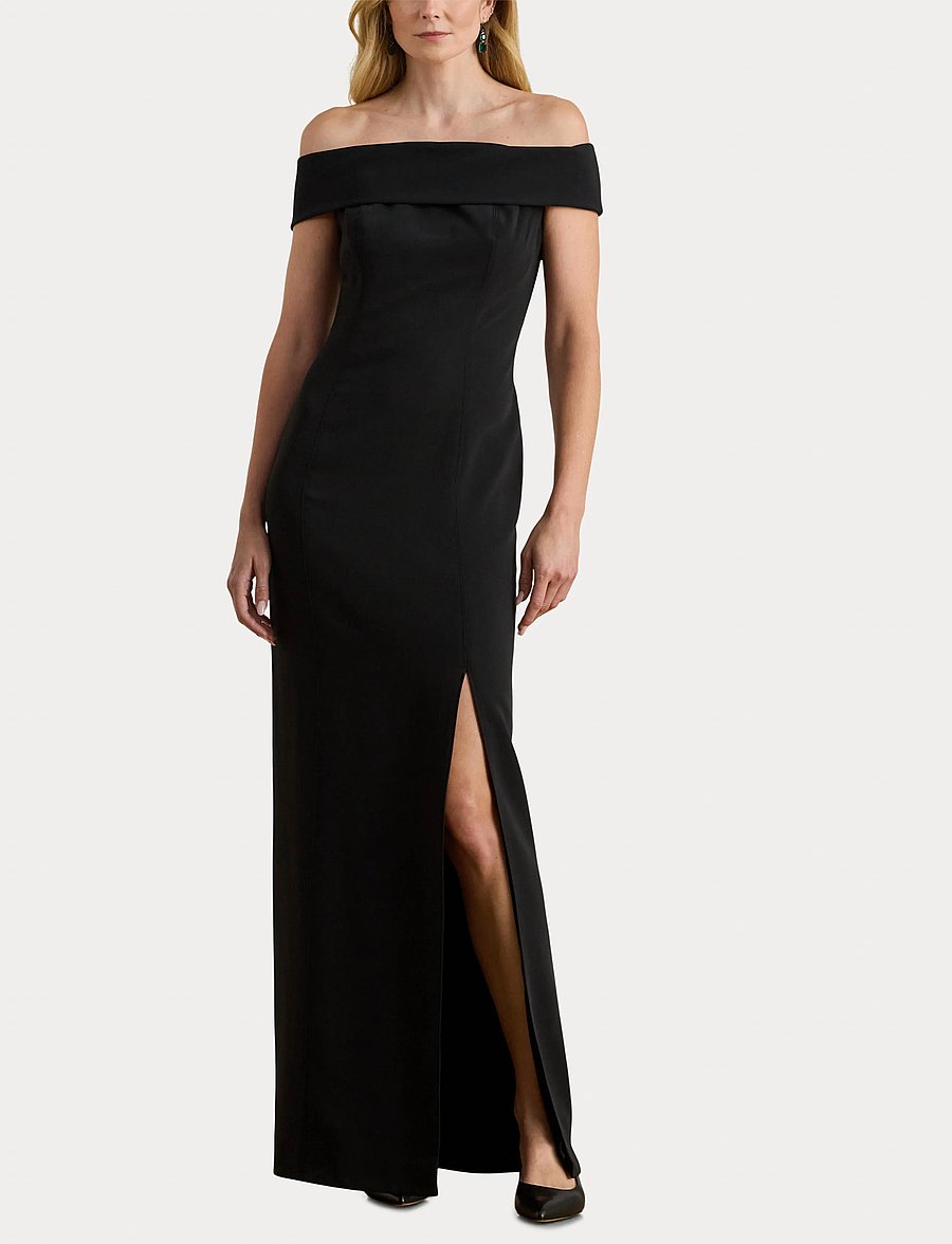 Lauren Ralph Lauren - STRTCH MODERN CREPE-GOWN - iltapuvut - black - 2