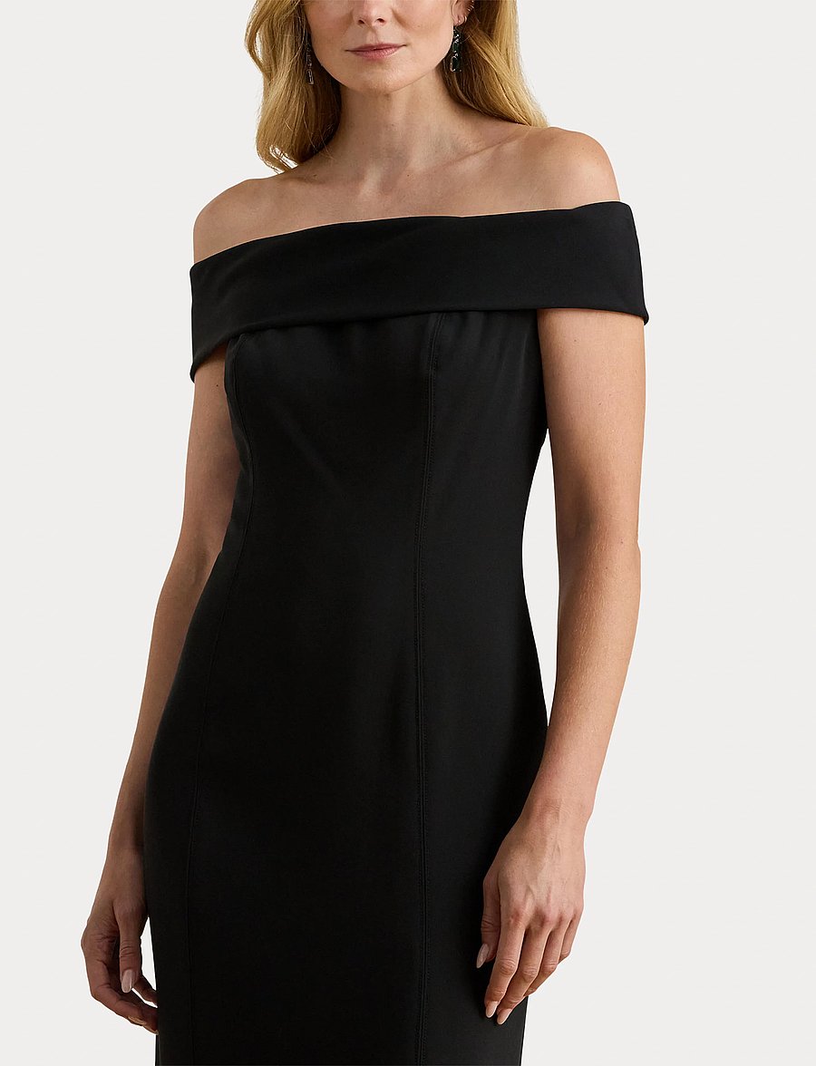 Lauren Ralph Lauren - STRTCH MODERN CREPE-GOWN - iltapuvut - black - 3
