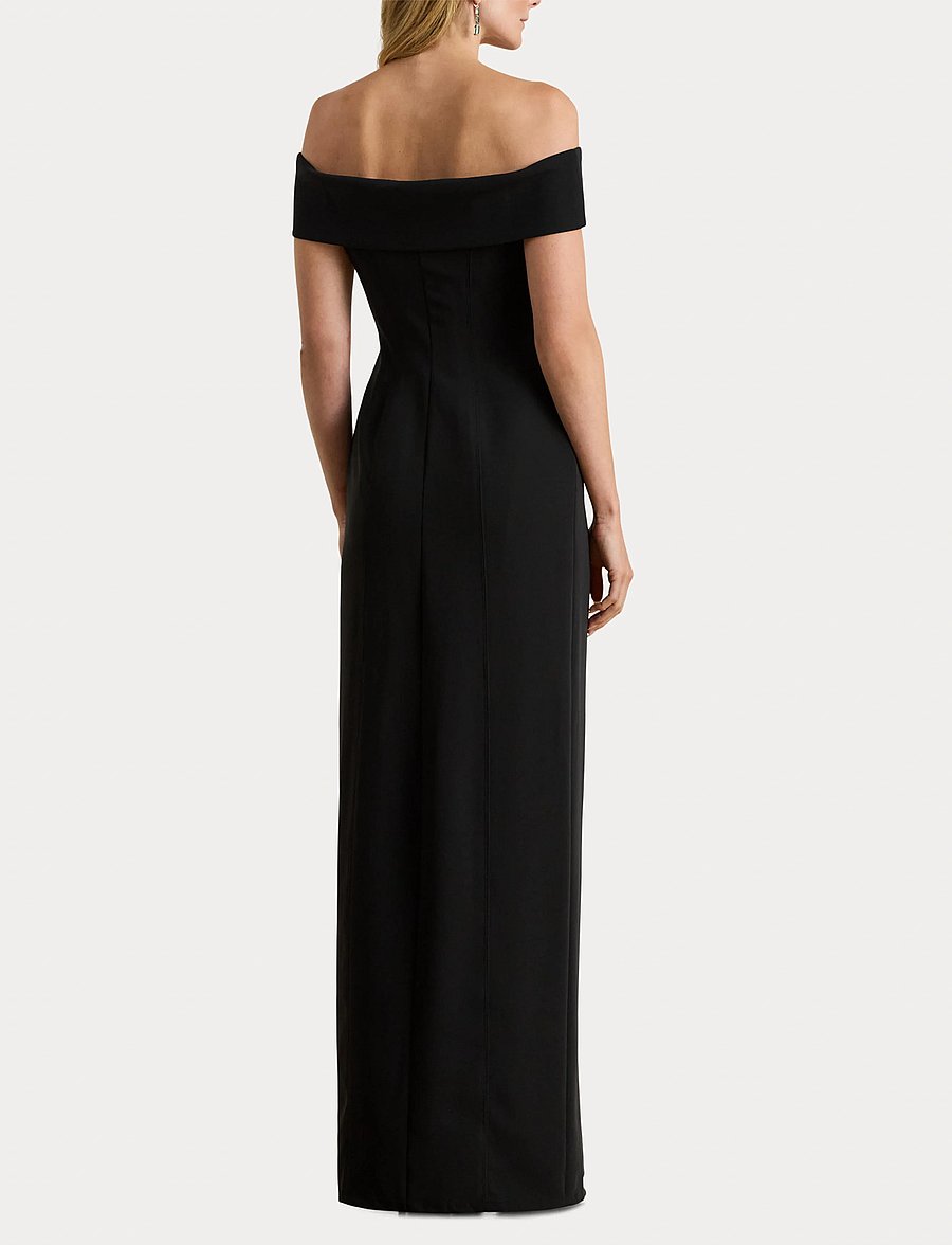 Lauren Ralph Lauren - STRTCH MODERN CREPE-GOWN - iltapuvut - black - 4
