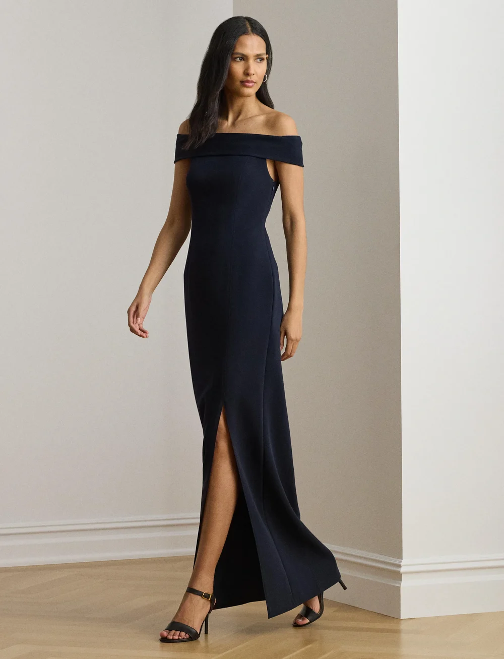 Lauren Ralph Lauren - STRTCH MODERN CREPE-GOWN - aftonklänningar - lighthouse navy - 3