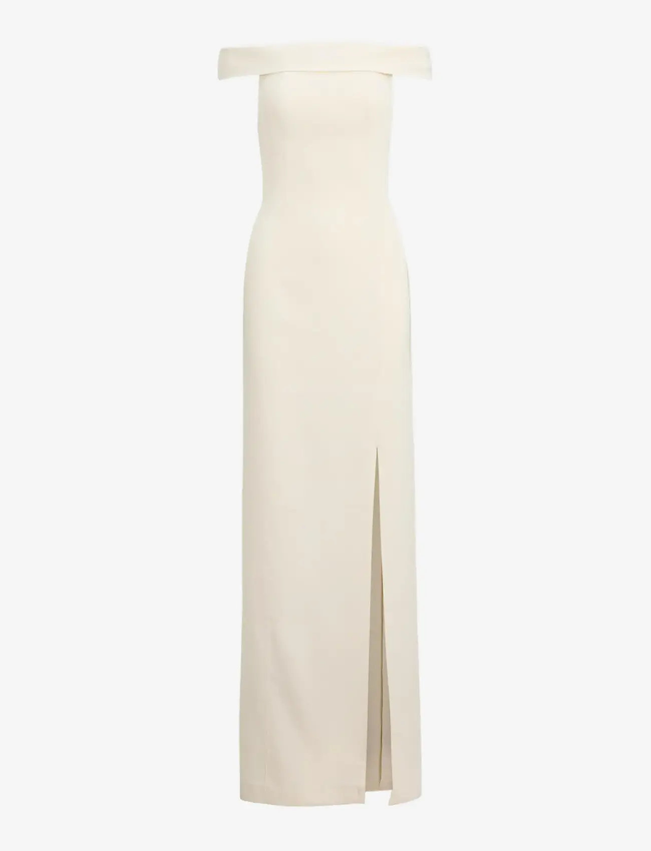 Lauren Ralph Lauren - Crepe Off-the-Shoulder Gown - evening dresses - mascarpone cream - 1